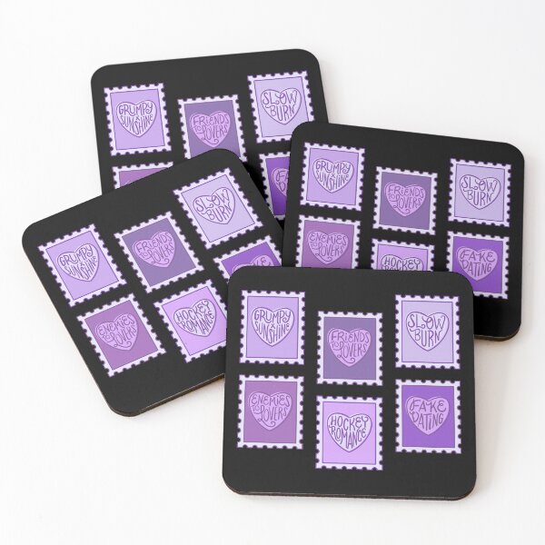 Item preview, romance book tropes stamps | purple designed and sold by DesignsByAND.