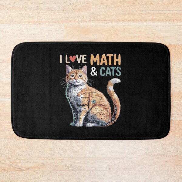 Item preview, I Love Math and Cats Nerdy STEM Cat Lover Pet Owner Equation designed and sold by AmparoBoyle.