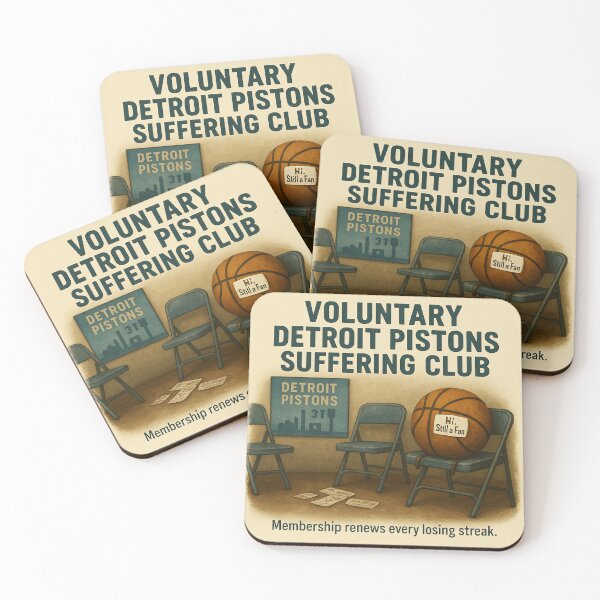 Item preview, Voluntary Detroit Pistons Suffering Club Fan designed and sold by POD DYNASTY | Original Print On Demand T-Shirt Graphics.
