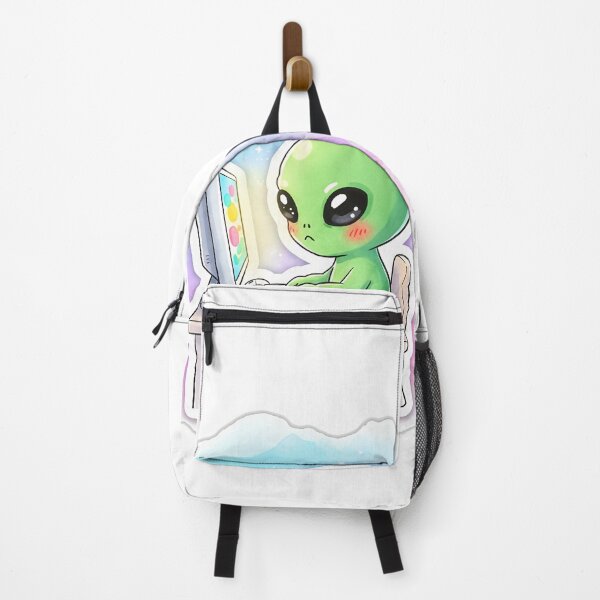 Item preview, Cute Baby Alien Working With Computer - Adorable Sci-Fi Fan Art Sticker designed and sold by hakimz.