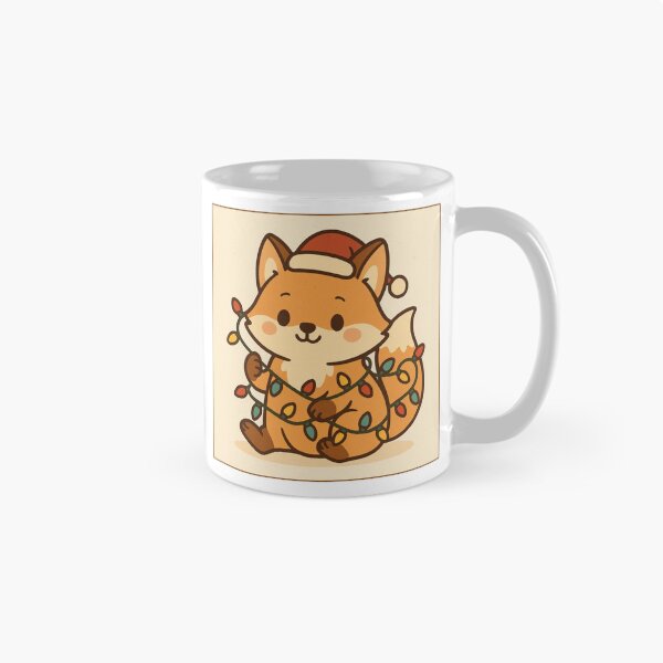 Item preview, Cute Christmas Fox with Holiday Lights – Kawaii Winter Animal Illustration designed and sold by konthai.familyart.
