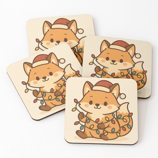 Item preview, Cute Christmas Fox with Holiday Lights – Kawaii Winter Animal Illustration designed and sold by konthai.familyart.