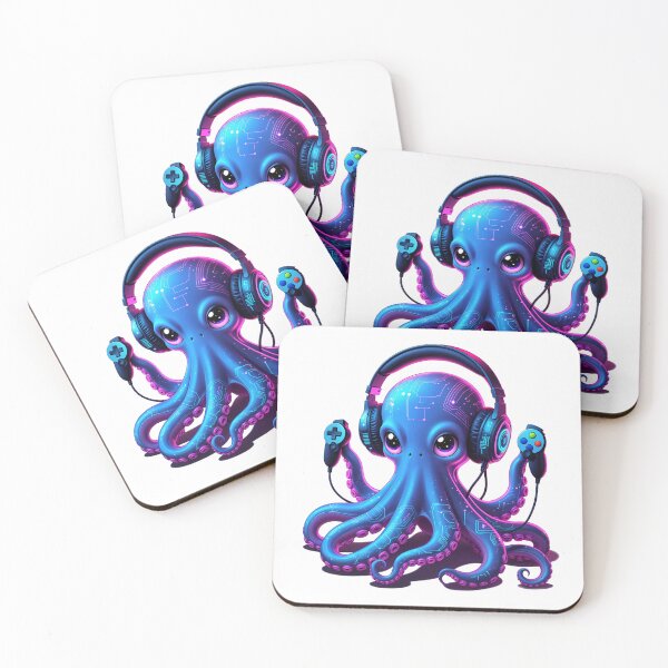 Item preview, Cyberpunk Gamer Octopus Neon Sci-Fi Gaming Art T-Shirt. designed and sold by Nuttajak.