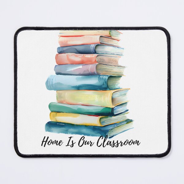 Item preview, Home Is Our Classroom – Pastel Book Stack Design designed and sold by QuistMudPies.