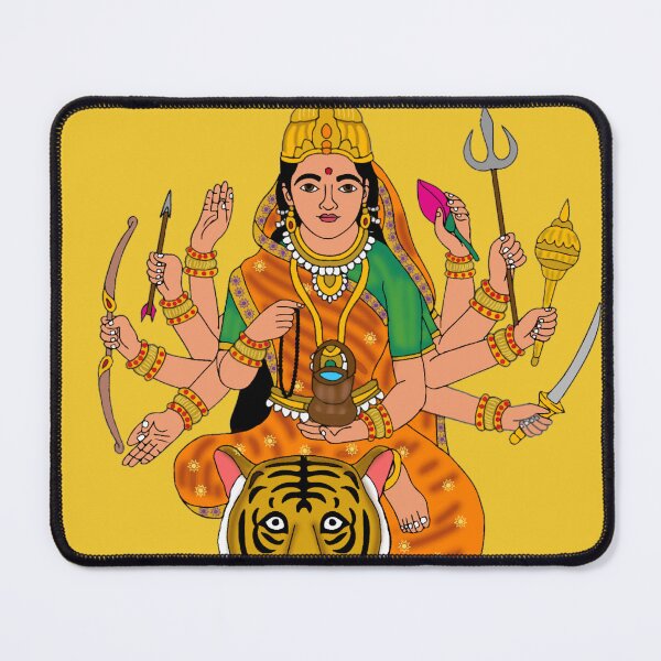 Item preview, Goddess Kushmanda – Radiant Hindu Devi of Light and Energy Artwork designed and sold by Harshit_Digital_Arts.