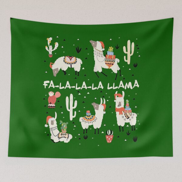 Item preview, Fa La La La Llama – Funny and cute Christmas Llama Holiday Mexican Xmas Design designed and sold by messy-nessie.