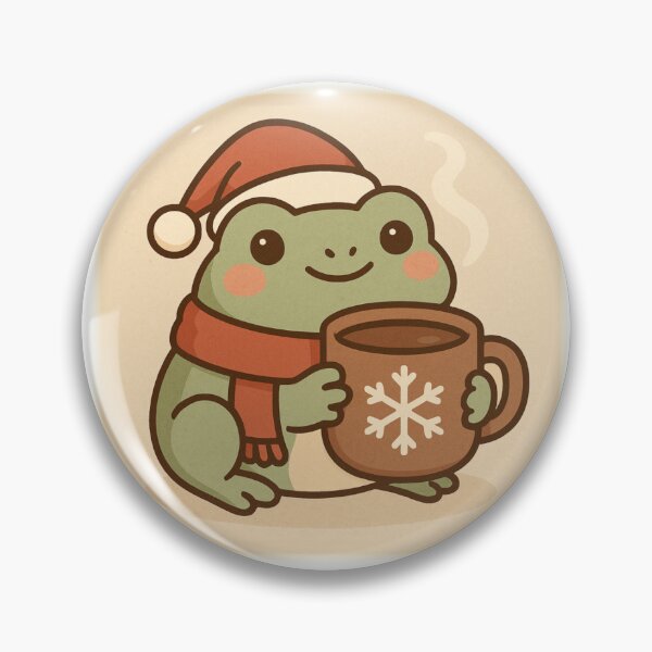 Item preview, Cute Christmas Frog with Hot Cocoa – Kawaii Holiday Winter Illustration designed and sold by konthai.familyart.
