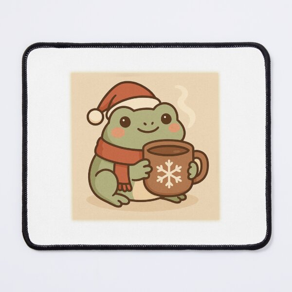 Item preview, Cute Christmas Frog with Hot Cocoa – Kawaii Holiday Winter Illustration designed and sold by konthai.familyart.