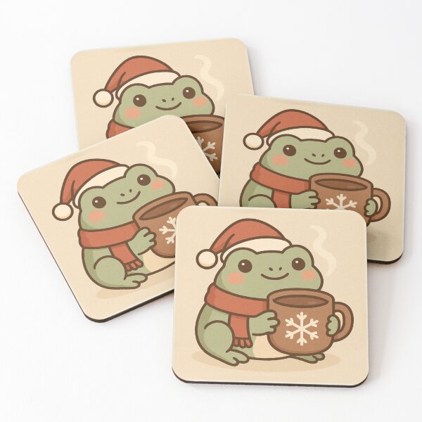Item preview, Cute Christmas Frog with Hot Cocoa – Kawaii Holiday Winter Illustration designed and sold by konthai.familyart.