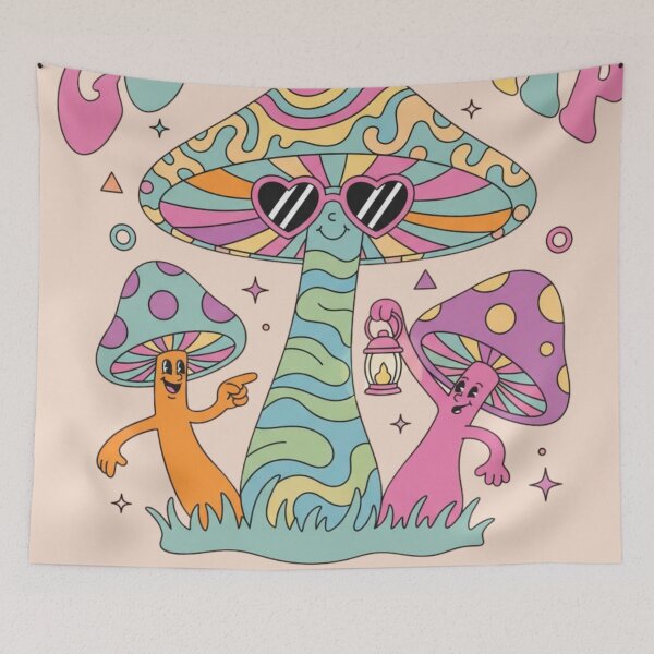 Item preview, Good Trip Psychedelic Mushrooms retro art tshirt designed and sold by anandsiva2703.