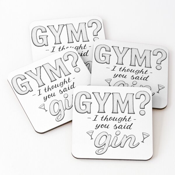Item preview, Gym I Thought You Said Gin Funny Drinking Quote designed and sold by SholoStudio.