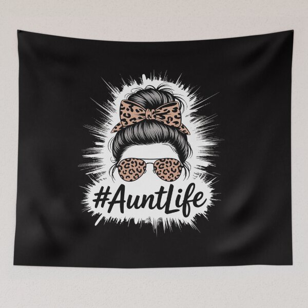 Item preview, Leopard Aunt Life Messy Bun Bleached Auties Girl Mothers Day designed and sold by CareTopping.