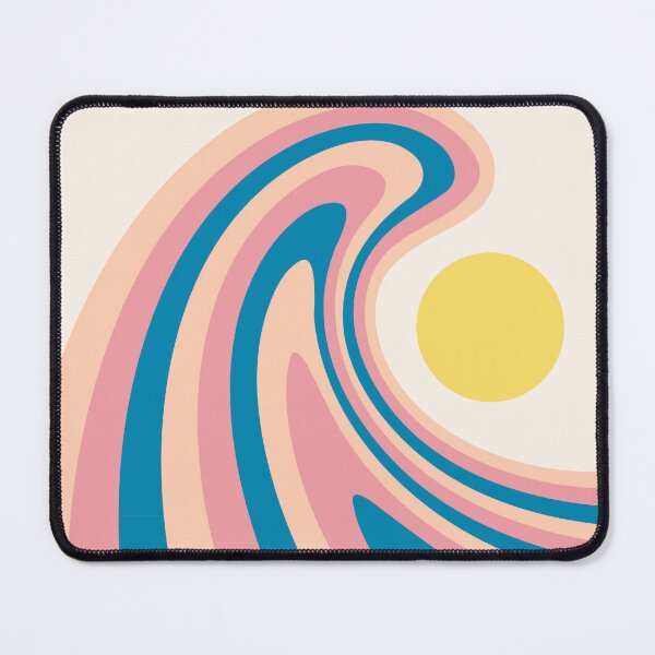Item preview, Retro Modern Wave Sun Abstract in Peach Dusty Rose Blue designed and sold by nineFlorals.