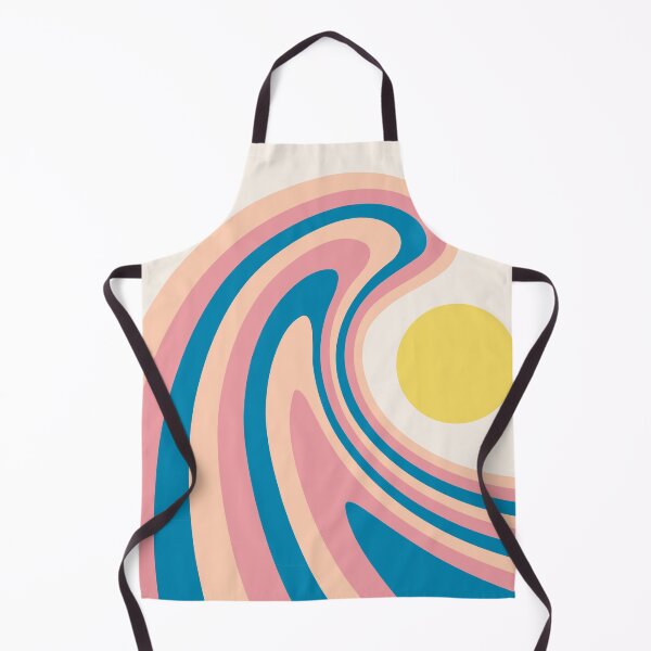 Item preview, Retro Modern Wave Sun Abstract in Peach Dusty Rose Blue designed and sold by nineFlorals.