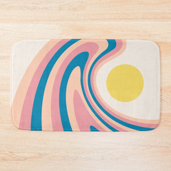 Item preview, Retro Modern Wave Sun Abstract in Peach Dusty Rose Blue designed and sold by nineFlorals.