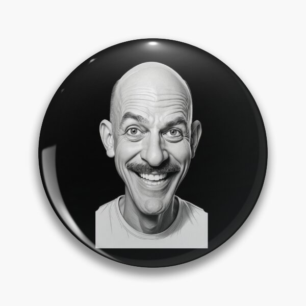 Item preview, Funny Mustached Man Caricature – Bold Black and White Sketch Art designed and sold by LoriaTheFashion.