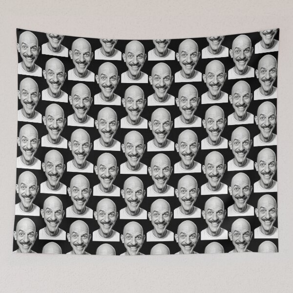 Item preview, Funny Mustached Man Caricature – Bold Black and White Sketch Art designed and sold by LoriaTheFashion.