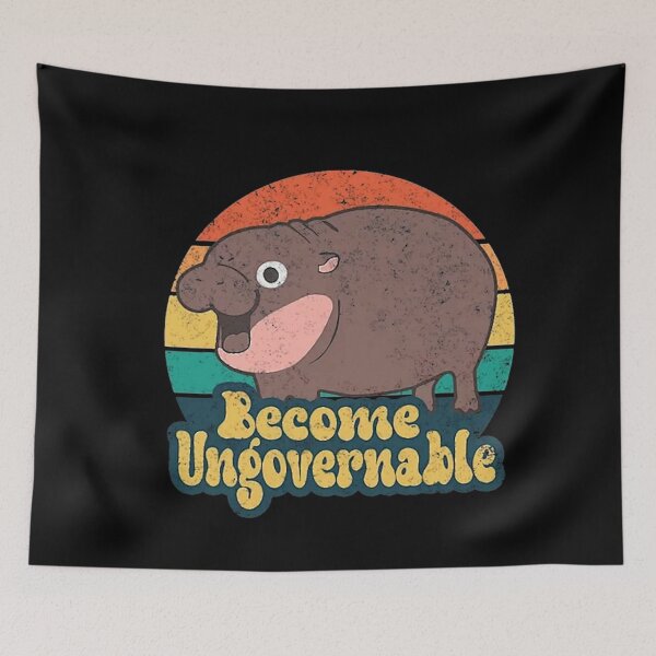 Item preview, Become Ungovernable Moo Deng Humor Cute Baby Hippo T-Shirt designed and sold by RavenPurdy.