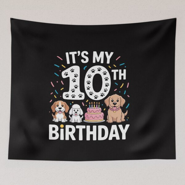 Item preview, It's My 10th Bday Dog Lover Theme 10 Years Old Puppy Dogs designed and sold by ConceptThena.