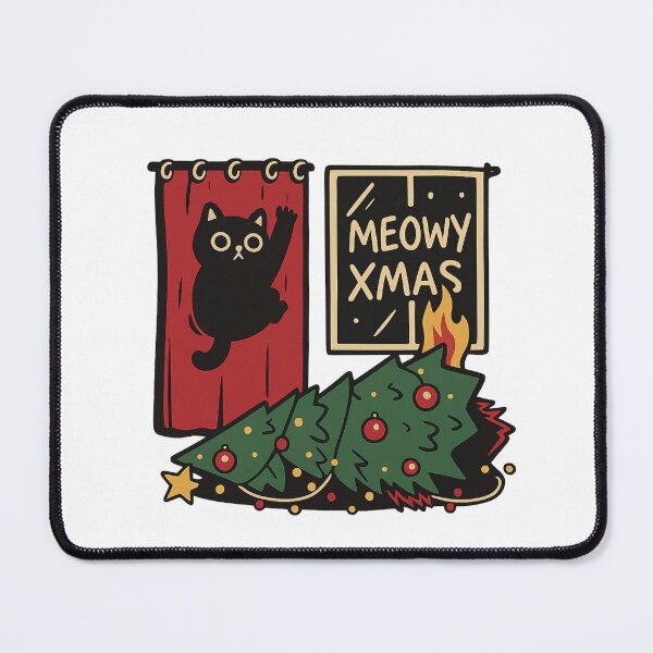 Item preview, Meowy Xmas Funny Black Cat Knocked Over Christmas Tree Chaos designed and sold by haitrieuic96.