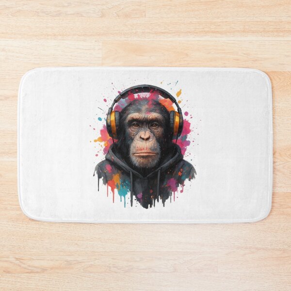 Item preview, Urban Chimp Beats – Chimpanzee with Headphones & Hoodie (Graffiti Splash Art) designed and sold by thtCMRAguy.