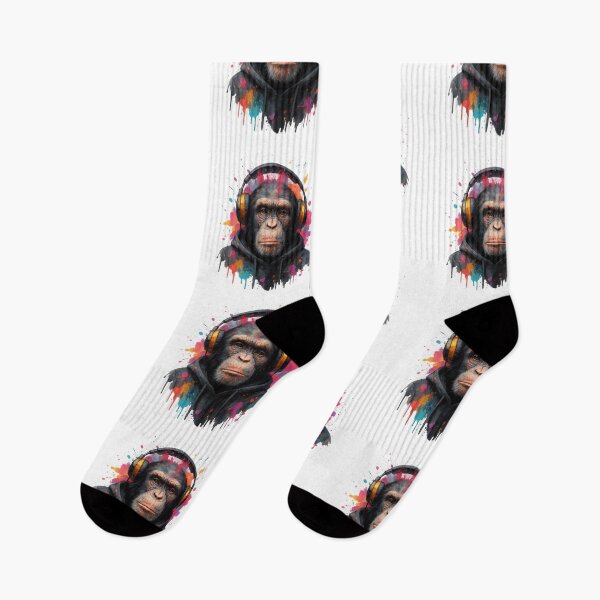 Item preview, Urban Chimp Beats – Chimpanzee with Headphones & Hoodie (Graffiti Splash Art) designed and sold by thtCMRAguy.