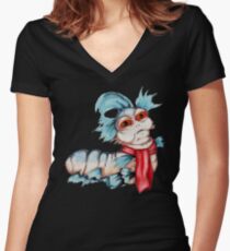 Labyrinth Worm Women's Fitted V-Neck T-Shirt