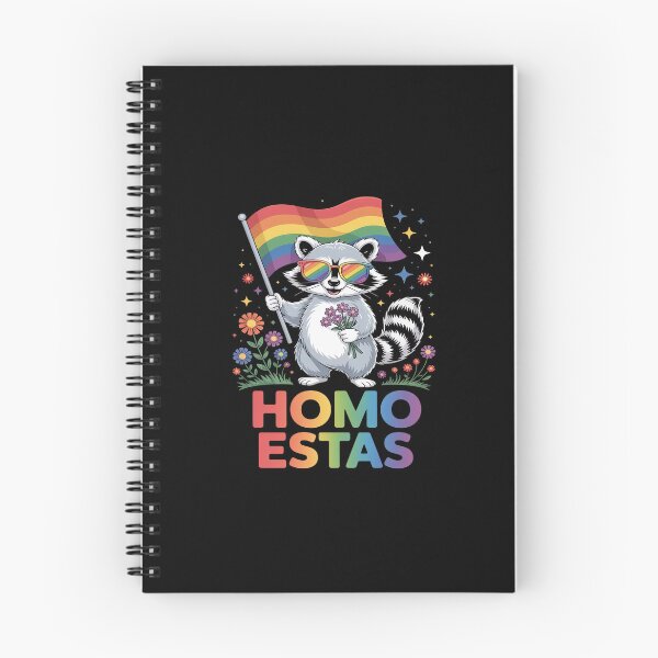 Item preview, Homo Estas Spanish Mexican Raccoon Rainbow Pride LGBTQ Ally designed and sold by khorbiasieno.