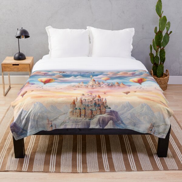 Item preview, Pastel-colored fairytale castle pattern with a fantasy winter landscape designed and sold by GabbyKI261.