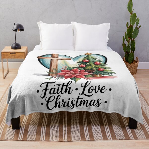 Item preview, Faith Love Christmas Cross, Poinsettia, Tree designed and sold by PunkNation-Arts.