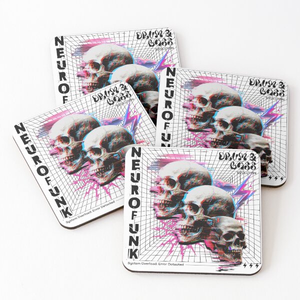 Item preview, NEUROFUNK  - Dnb 3 Skullz Glitch (White) designed and sold by Discothreadz.