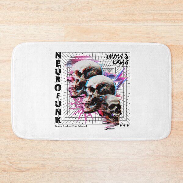 Item preview, NEUROFUNK  - Dnb 3 Skullz Glitch (White) designed and sold by Discothreadz.