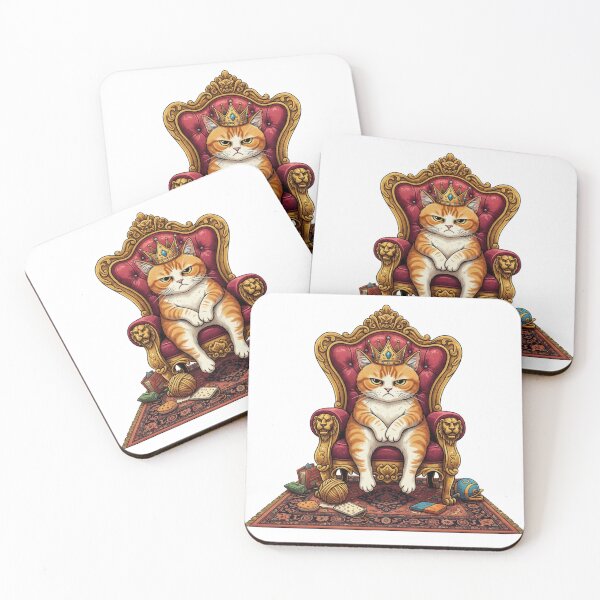 Item preview, Grumpy Royal Cat on Throne designed and sold by GenzShoppingHub.