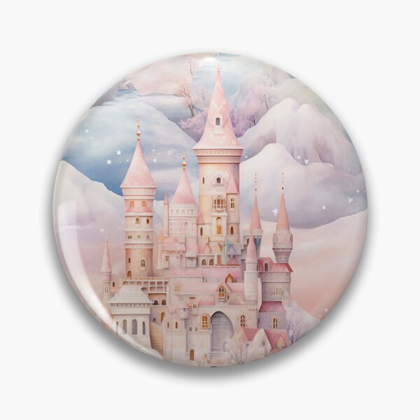 Item preview, Delicate pastel fantasy landscape with fairytale castles designed and sold by GabbyKI261.