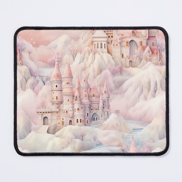 Item preview, Delicate pastel fantasy landscape with fairytale castles designed and sold by GabbyKI261.