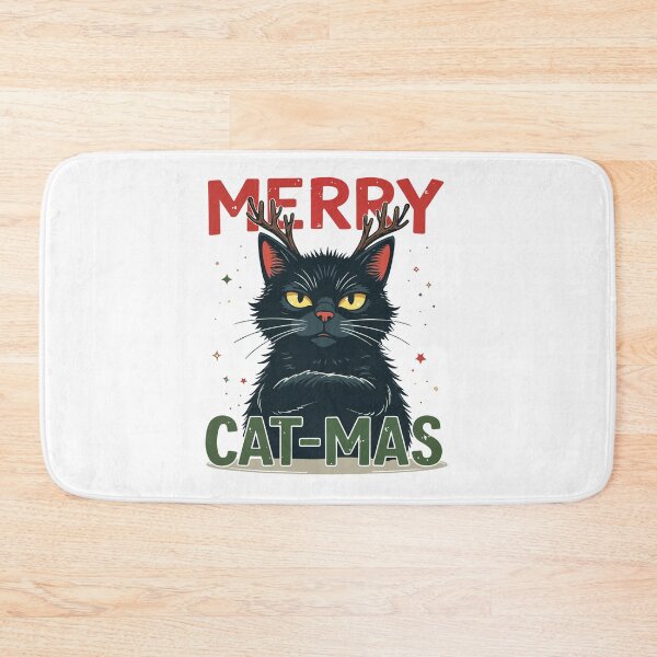 Item preview, MERRY CAT-MAS - Icelandic Yule Cat (Jólakötturinn) with Antlers Graphic designed and sold by Design-Pro-21.