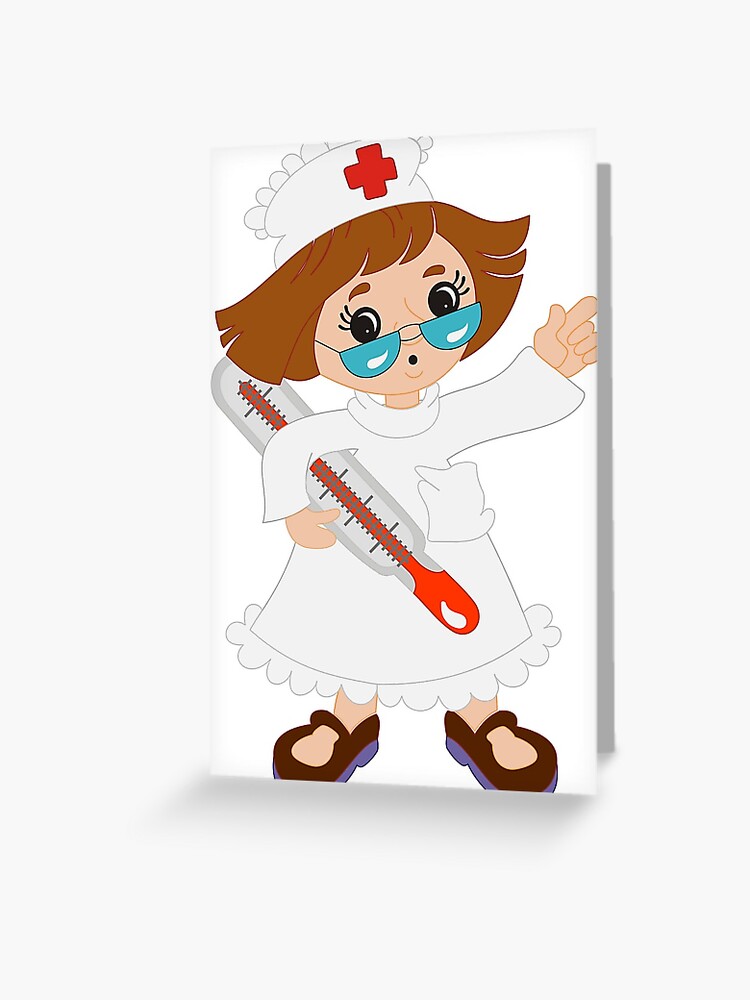 Tarjetas de felicitación «Enfermera de dibujos animados» de Reethes |  Redbubble