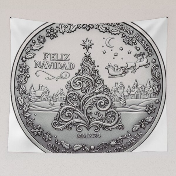 Item preview, Silver Christmas Coin – Feliz Navidad & Christmas Blessing designed and sold by Kenny8716.
