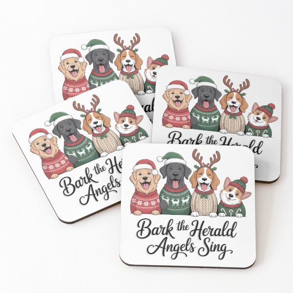 Item preview, Christmas Dog Illustration – Cute Holiday Puppies in Sweaters and Santa Hats designed and sold by infocart.