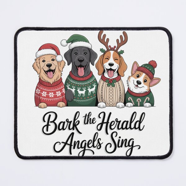 Item preview, Christmas Dog Illustration – Cute Holiday Puppies in Sweaters and Santa Hats designed and sold by infocart.