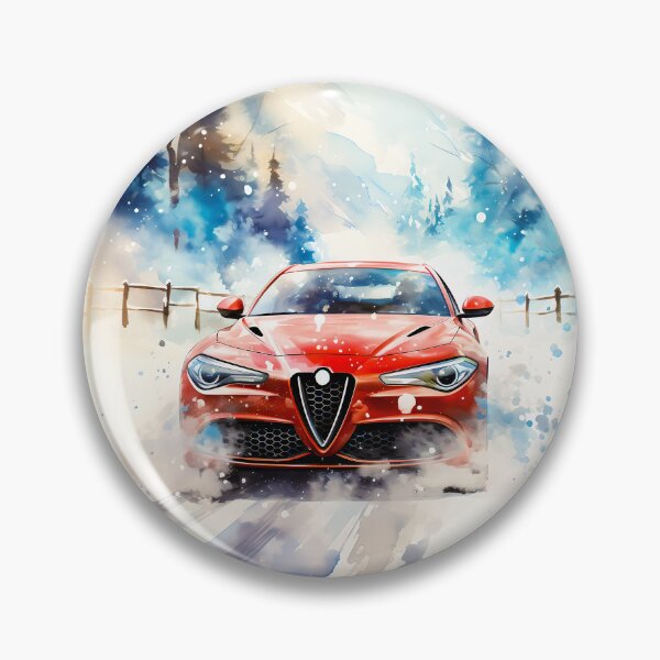 Item preview, Red Sports Sedan Charges Through Winter Forest Landscape designed and sold by RevUpDesign.