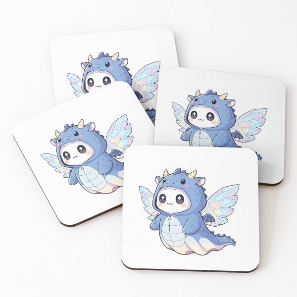 Item preview, Adorable ghost in blue dragon onesie costume with crystal designed and sold by Boo-Buddy.