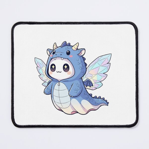 Item preview, Adorable ghost in blue dragon onesie costume with crystal designed and sold by Boo-Buddy.