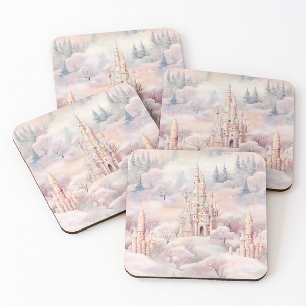 Item preview, Pastel winter magic with castles and snowy landscapes designed and sold by GabbyKI261.