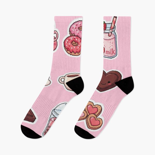 Item preview, Kawaii Pixel Love Café Valentine Stickers designed and sold by MuseAI.