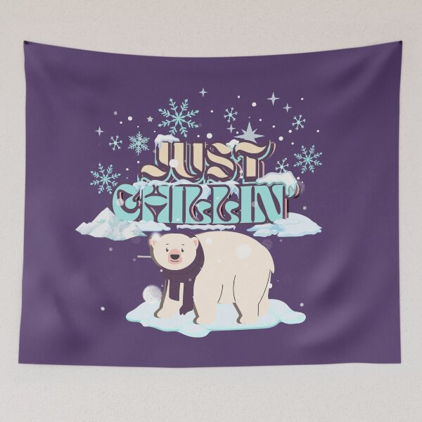 Item preview, Just Chillin’ – Cute Polar Bear & Snowflake Winter Design designed and sold by Pink Space Studio.