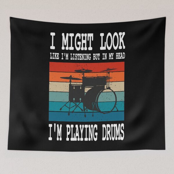 Item preview, Vintage Drum Kit Shirt – I'm Playing Drums Quote designed and sold by LashondaGreen89.
