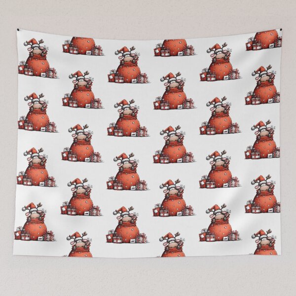 Item preview, Peekaboo Reindeer in Santa Sack of Red Parcels designed and sold by QuietBloom80.