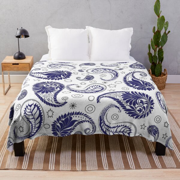 Item preview, Blue Paisley Elegance – Timeless Decorative Art Print designed and sold by Line-Aura.