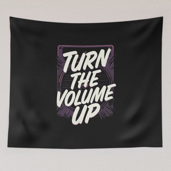 Item preview, Turn The Volume Up Retro Boombox - Motivational Music Meme Sticker Art designed and sold by GeniePixel.